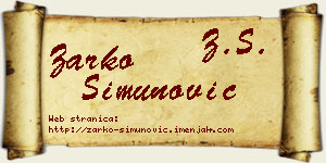 Žarko Simunović vizit kartica